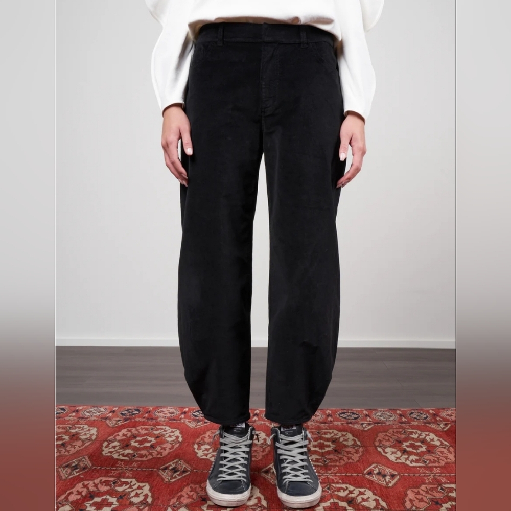 Tibi black velveteen Brancusi pant